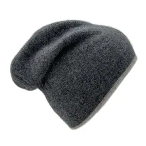 Charcoal + Ash Reversible Cashmere Beanie