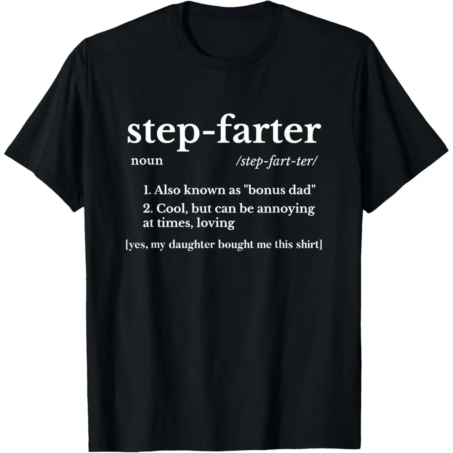 Women's 100% Cotton Funny Farter Graphic T-Shirt - Distressed Vintage Top, Stepdad Gift From Daughter For Father's Day