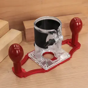 Upgraded Router Base for Edge Guide - Slotting Base with Handles and Centerline Pointer- Woodworking Milling Groove Flip Engraving Trimming Opening Milling Base Tool Accessories