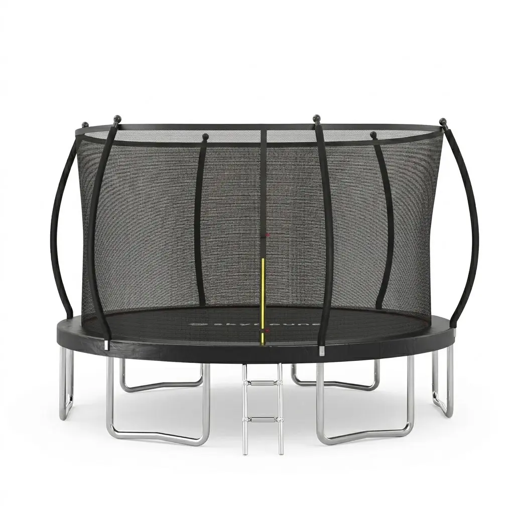 Heavy Duty Straight-Pole Trampoline with Safety Enclosure Net & Ladder - 12ft/14ft/16ft ASTM Approved Outdoor Backyard Recreational Trampoline for Kids & Adults