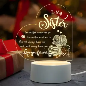 Creative Sister Mother's Day Gift, Birthday Present From Sister, Graduation Wedding Anniversary Gift, Meaningful Token, Engraved Memorial Lamp