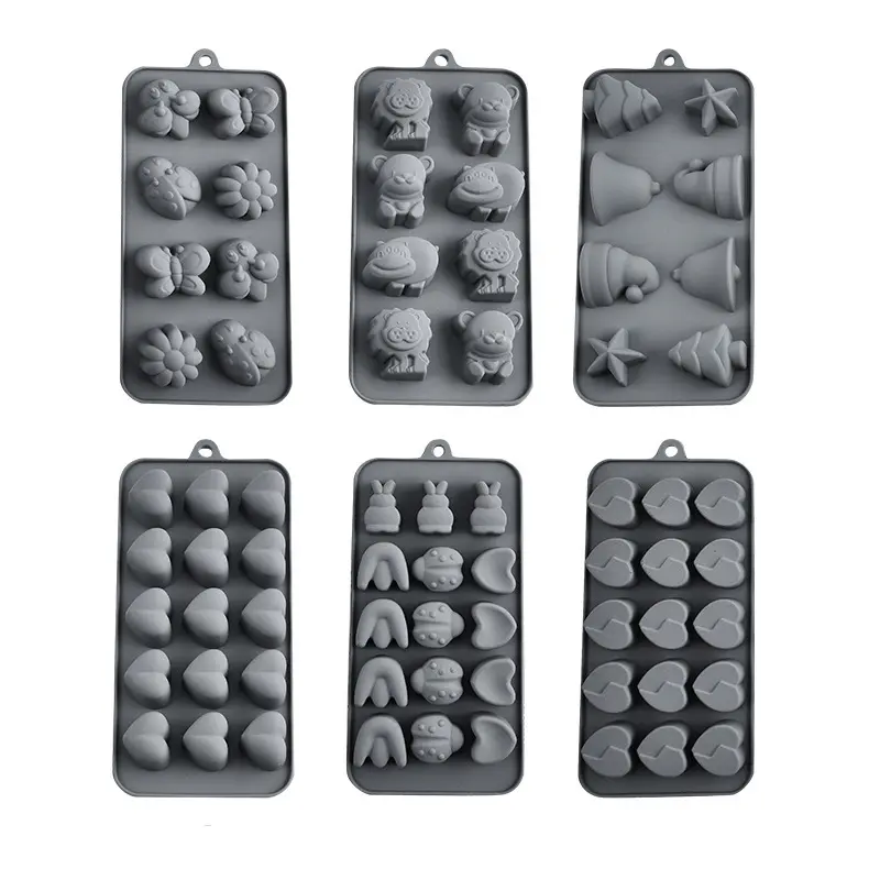 Non-Stick Silicone Baking Molds Set of 6, Perfect for Chocolate Candy Pudding, Soft Durable High Heat Resistant, Easy to Clean, Baking Supplies