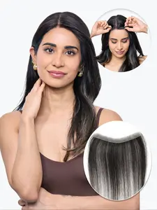 Forehead Fringe Bangs Human Hair Pieces Human Hair, Biological Scalp PU Base Hairline Replacement Pieces for Women, Natural Color for Party, Daily Use, Natural Looking Hair, Human Hair Extensions, Real Hair Extensions