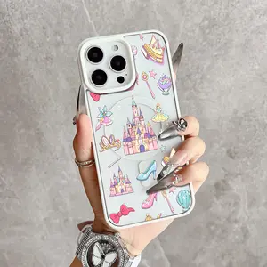 Cute Princess Castle Doodle Magnetic Snap Case for iPhone 17/16 Pro Max 15 Pro 14 13 12 Mini 11 XR XS Plus SE Shockproof Slim Protective Cover