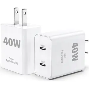 40W for  17 16 15 USB C Charger Block, 2Pack Dual USBC   Brick Type C Power Plug Cube for  17 Air/Pro/Pro Max/16 15 14 Plus/Pro Max for iPad for