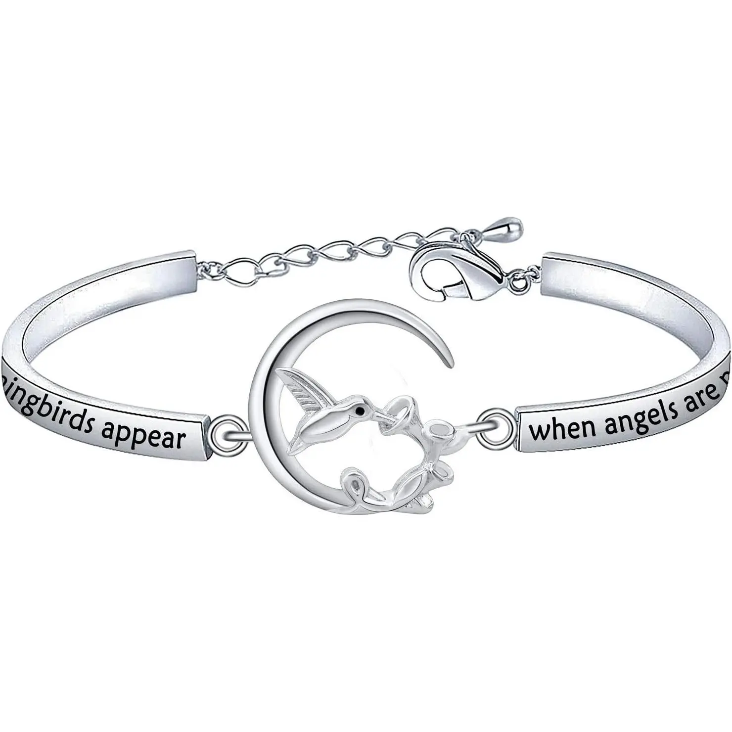 Hummingbird Memorial  - Hummingbirds Appear When Angels are Near Bracelet for Loss of Love One
