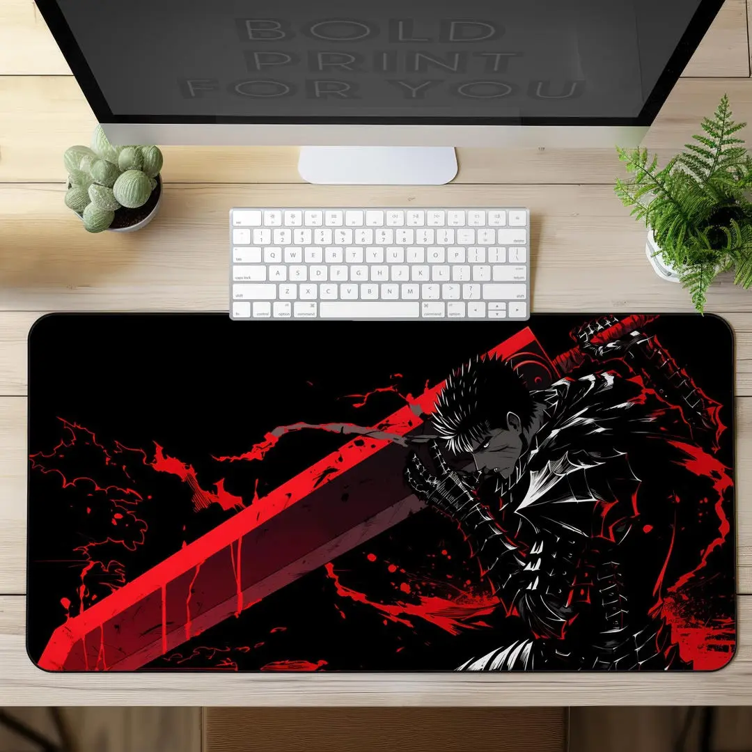 Anime Guts Berserk Dark Desk Mat, gaming mouse mat, Keyboard Laptop Gaming Desk Pad, mousepad large, Anime XXL extended deskpad