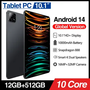 Large screen tablet, 10.1 "display, 12GB+512GB RAM, 10000mAh battery, 16MP+32MP,GPS satellite positioning, fast charging