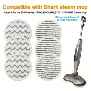 6/12 Pack Shark S7000 Series Steam Mop Pads, Herringbone Pattern, Dual-Effect & Scrubbing, Compatible with S7000, S7000AMZ, S7001, S7001TGT - Enhanced Cleaning Efficiency 6Pcs Stripe Style + Wave