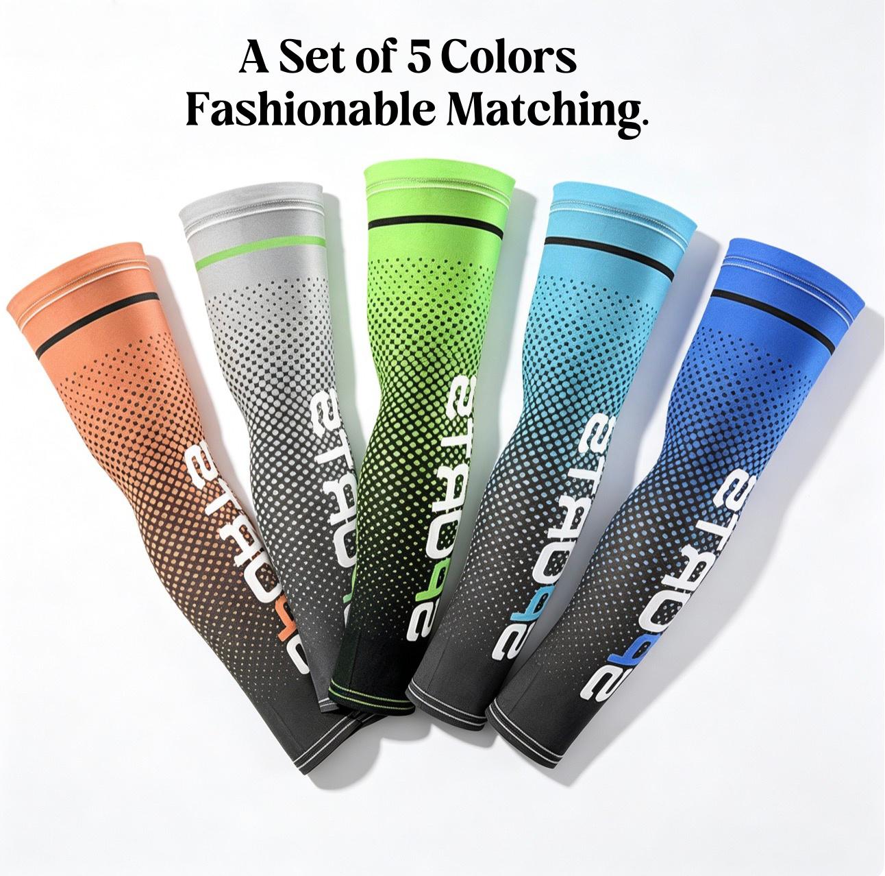 5 Pairs Cooling UV Arm Sleeves – Lightweight, Breathable, Comfortable, Sweat-Resistant, Soft & Stretchy, Perfect for Sun Protection, Outdoor Sports, Travel, Hiking, Running, Cycling and Summer Fun 5 Pairs Cooling UV Arm Sleeves – Lightweight, Breathable, Comfortable, Sweat-Resistant, Soft & Stretchy, Perfect for Sun Protection, Outdoor Sports, Travel, Hiking, Running, Cycling and Summer Fun