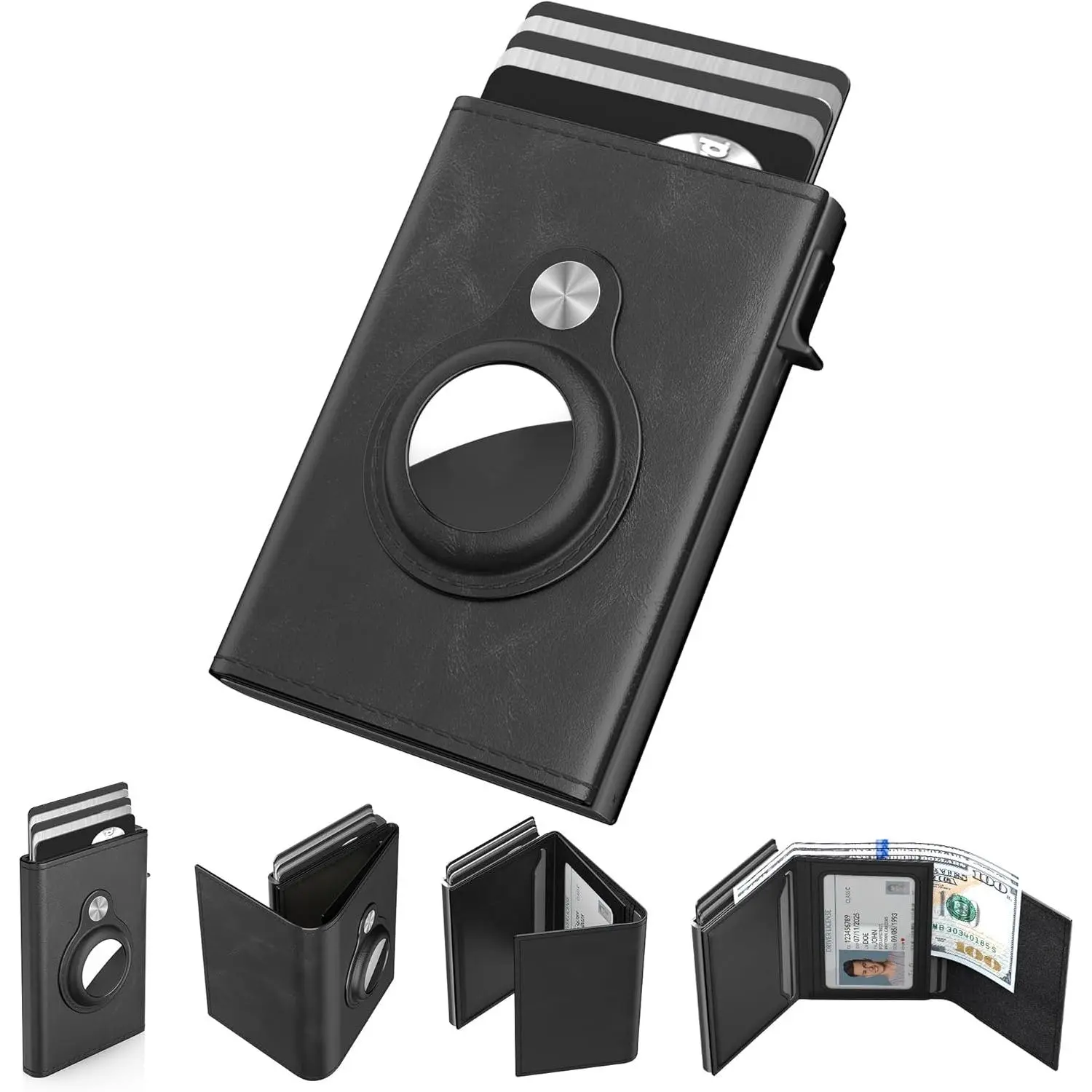 Mens Wallet Card Holder: Leather Smart Wallet for Men Compatible RFID Blocking, Slim, Minimalist - 9-14 Card Capacity | ID Window | Cash Slot business wallet