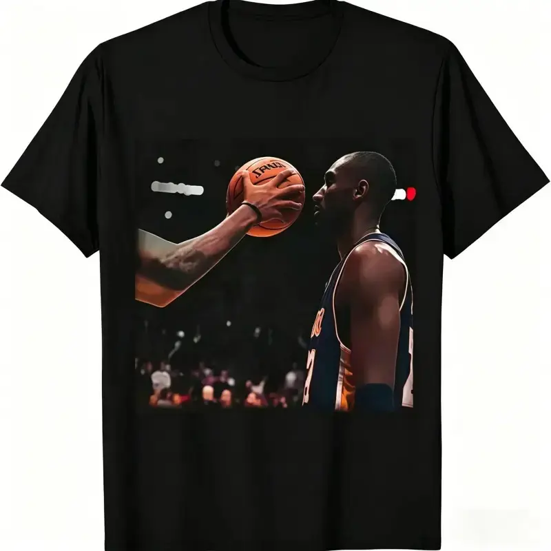 # SummerVibes [Basketball Legend Tee]Vintage Basketball Legend Kobe Inspired Graphic T-Shirt Retro 90s Iconic Laker No Flinch Game Day Shirt Unisex Streetwear Cotton Crewneck Mamba Mentality Gift for Basketball Fans Athlete Style Tee