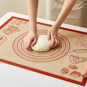 Silicone Baking Pastry Dough Mat - 28x20Inch Extra Large Cookie Bread Rolling Mats Sheet, Nonstick Kitchen Counter Kneading Board, Thick Reusable Pie Cookies Pizza Fondant Making Matt with Measurement