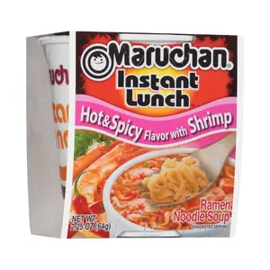 Maruchan Instant Lunch Hot Spicy Flavor with Shrimp 12 Pack 2.25 OZ Quick Meal Ramen Noodle Soup for Busy Days Pansit