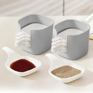 Dipping Sauce Plate & Holder Set (7counts/set), Dipping Sauce Plate Set, Vinegar & Soy Sauce Dish Set, Sturdy black friday 2024