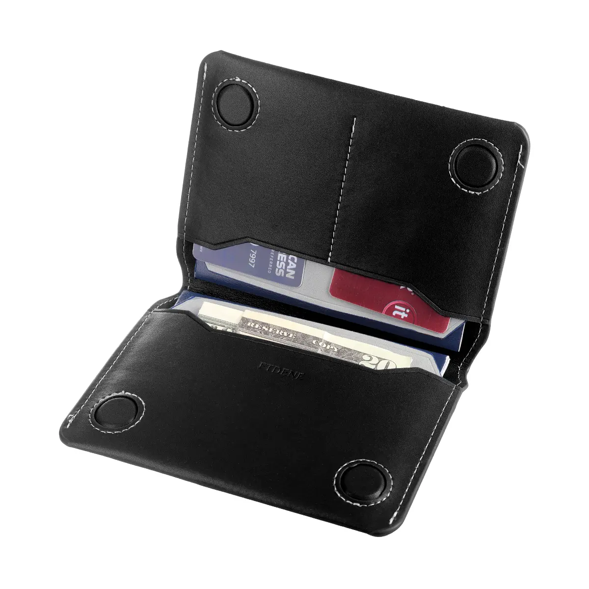 Nappa Leather RFID Passport Holder with Magnetic Closure, Slim Travel Wallet for 2 Passports, 2 Cards and Cash Pocket