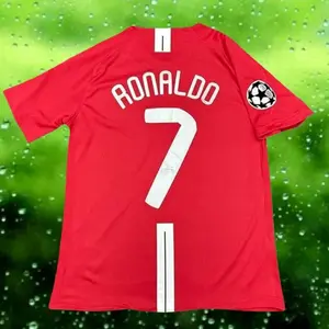 2007 2008 Home Retro red No.7 Ronaldo Short Sleeve Soccer Jerseys SL1
