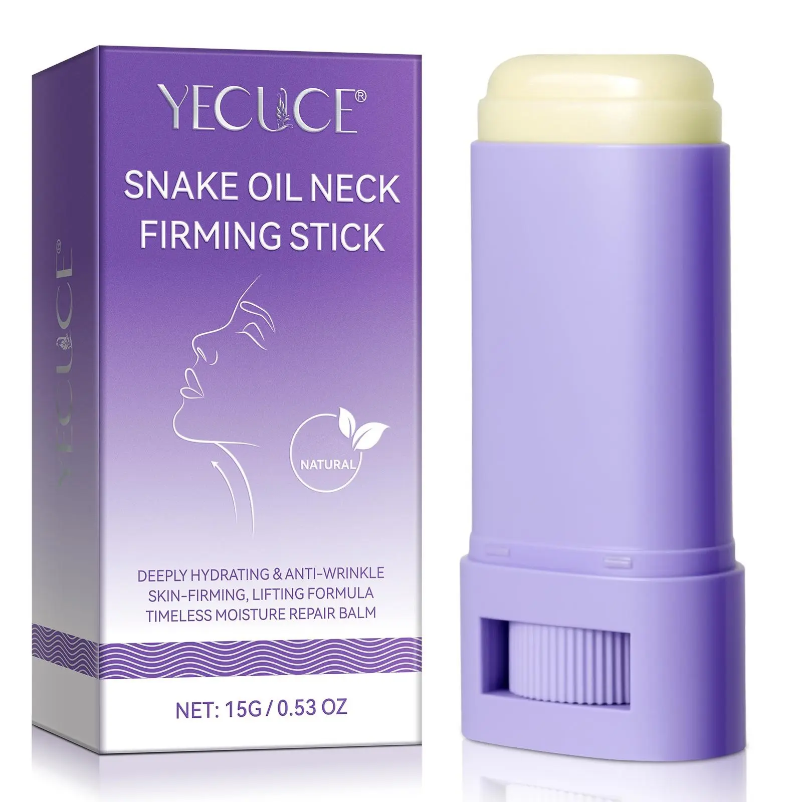 Yecuce Snake Oil Neck Firming Stick, Neck Care Stick, Hydrating Neck Cream, Moisturizer, Non-Greasy, Moisturizing and Tightening, Improves Skin Texture