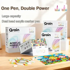 Professional Acrylic Markers Set, Vibrant Colors, Strong Coverage, Multi-Surface Drawing, Ideal for Rocks, Canvas, Glass, Plastic, Fabric, Art Materials