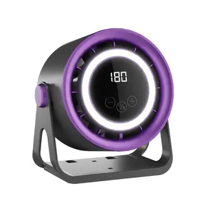 Desktop Turbo Fan with RGB Ring Light, Ultra-Quiet 100-Speed Rechargeable Desk Fan for Office & Bedroom, Digital Display Portable Cooling Fan, Aesthetic Aesthetic Decor Gift