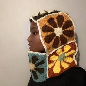 Flower Crochet Balaclava Ski Mask