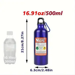 BPA-Free NOS Themed 500ml  Water Bottle - Food-Safe Materials, Leakproof Screw-Top Lid, Portable Carabiner Clip - Safe for All Beverages, Ideal for Families, Students & Anyone Who Values Healthy Hydration with a Cool Edge