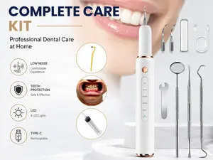 Electric Teeth Cleaning Kit - 5 Modes Plaque Remover, 3 Replaceable Heads for Home Use