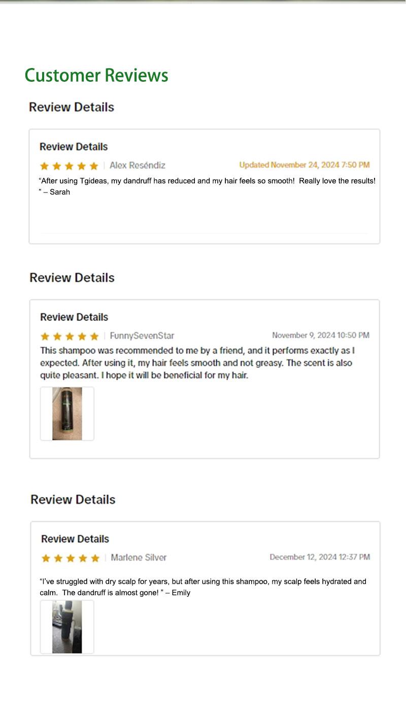 Tgideas Rosemary Shampoo  - Promotes Hair Growth Controls Oil and Dandruff Soothes Scalp and Restores Shine!