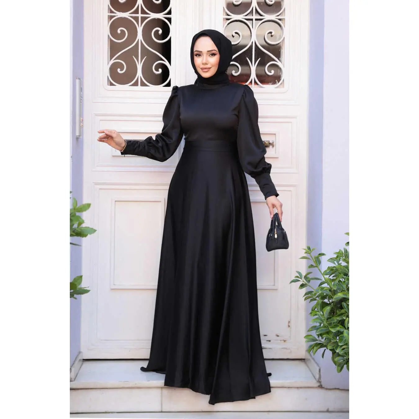 Black Satin Gown