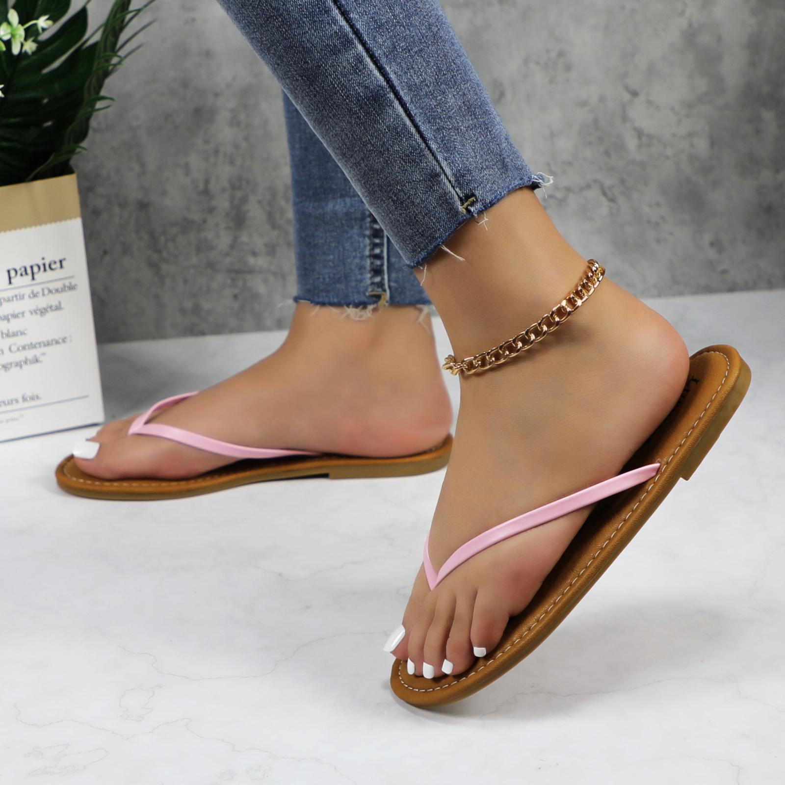 Flip Flops for Women | Vacation Beach Essentials | Casual Women Footwear | Thong Sandal Walking Shoes Lightweight Girl