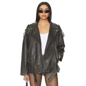 LIONESS Ace Biker Jacket in Charcoal