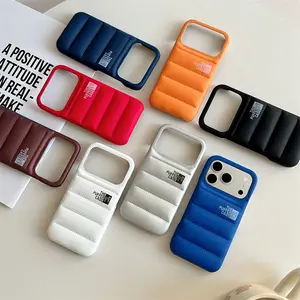 Phone Case - A Fashionable Puffer Jacket Phone Case in a Solid Color Designed for Iphone 17, 17 Pro, And Pro Max, Offering a Soft Cover