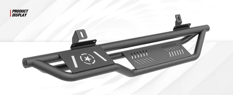 EYOUHZ for Bronco Running Boards Side Steps Compatible with 2021 2022 2023 2024 2025 2026 Ford Bronco 2 Doors (Excluidng Sport Models), Heavy Duty Two Stairs Design Nerf Bars Plates Rock Sliders Rail