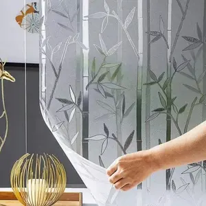 Bamboo Pattern Glass Film, Electrostatic Glue-free Frosted Glass Sticker, Bathroom Toilet Window Film, Office Decoration Light-transmitting Opaque, Ornaments, Window Privacy Films, Decorative Decal