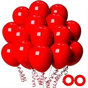 100pcs Red Balloons, 12 inch Red Latex Party Balloons Helium Quality for Like Birthday Party,Wedding, Anniversary, Christmas or Vanlentine's Party Decoration