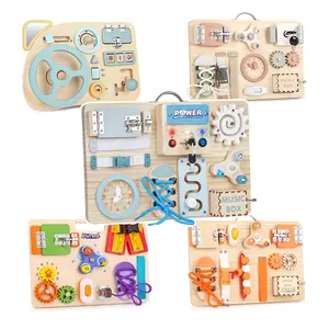 Joyreal Busy Board, Montessori Toy, Wooden Sensory Educational Toy, Hand-eye Coordination & Life Skills  Learning Toy, Christmas Gifts Ideas for 1+ Years Boys