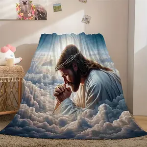 Jesus Inspired Soft and Warm Flannel Blanket-Suitable for Sofa, Office Bed, Camping | Four Seasons Comfortable, Wearable Blanket