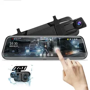 10'' Mirror Dash Cam Night Vision 1080P FHD Full Touch Screen Front and Rear View Backup Camera for  Loop Recording Streaming Media 170Wide Angle Parking Assistance with 10 Meters