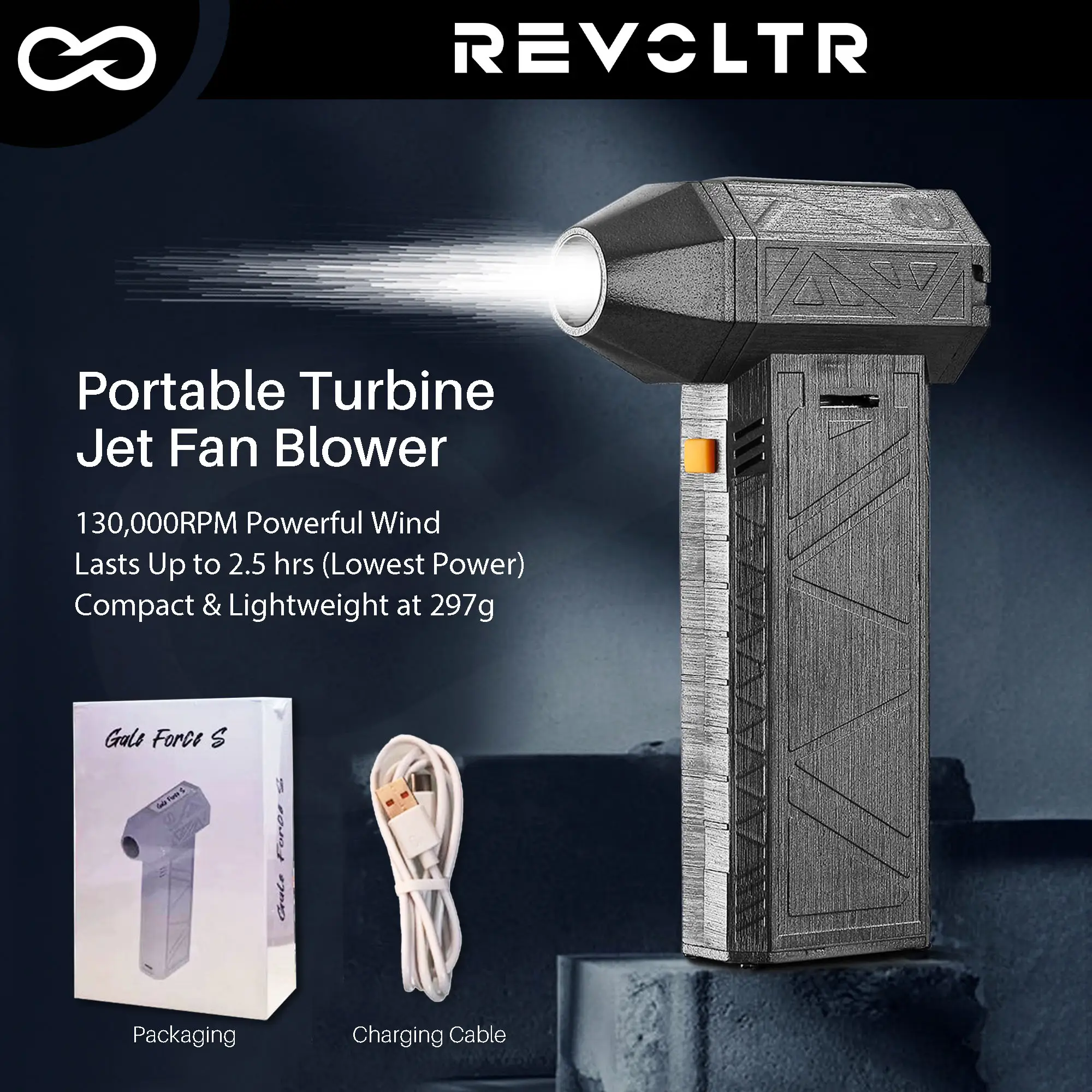 Portable 130000RPM High-speed Turbine Jet Fan Blower, Mini Turbo Air Duster Fan, Powerful Rechargeable Cordless Duster, Dust Removal, Winter Snow, Pet