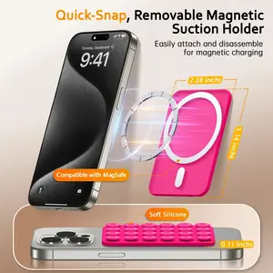 Magnetic Suction Cup Phone Mount, Detachable Suction Phone Grip, Hands-Free Magsafe Suction Mount, Metal No-Stick, Hot