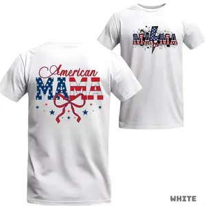 American Mama Patriotic Shirt, USA Flag Mama T-Shirt, 4th of July Graphic Tee for Moms, Independence Day Patriotic Mom Shirt, America 250 Celebration Gift for Mother, Proud American Mama Apparel
