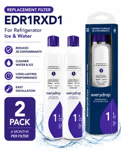 EDR1RXD1 Refrigerator Water Filter, Replacement for EveryDrop Filter 1, Fits Whirlpool, Maytag, KitchenAid, Amana & JennAir, Replaces W10295370A, P4RFWB, 46-9081, NSF Certified,2pack