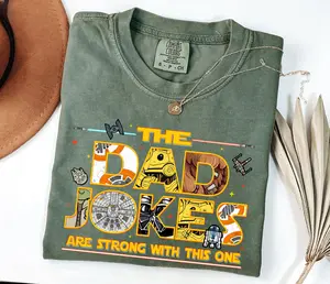 Comfort Colors Dad Jokes Shirt, The Dad Jokes Are Strong With This One Tee, Funny Gamer Dad T-Shirt, Father’s Day Gift for Dad, Humor Graphic Unisex Cotton Shirt -  AL