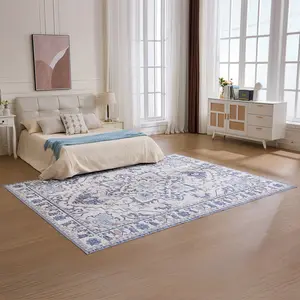 Stain Resistant & Machine Washable Area Rug, Nordic Polyester Carpet with Non-Slip Backing, Soft Washable Rug for Living Room Bedroom Dining Room