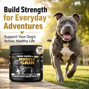 LISPOO 11-in-1 Muscle-Building Soft Chews — 120-Count Pack — High-Protein, Amino Acid-Rich Nutritional Supplement for Dogs — Premium Muscle Support Formula outdoorfun