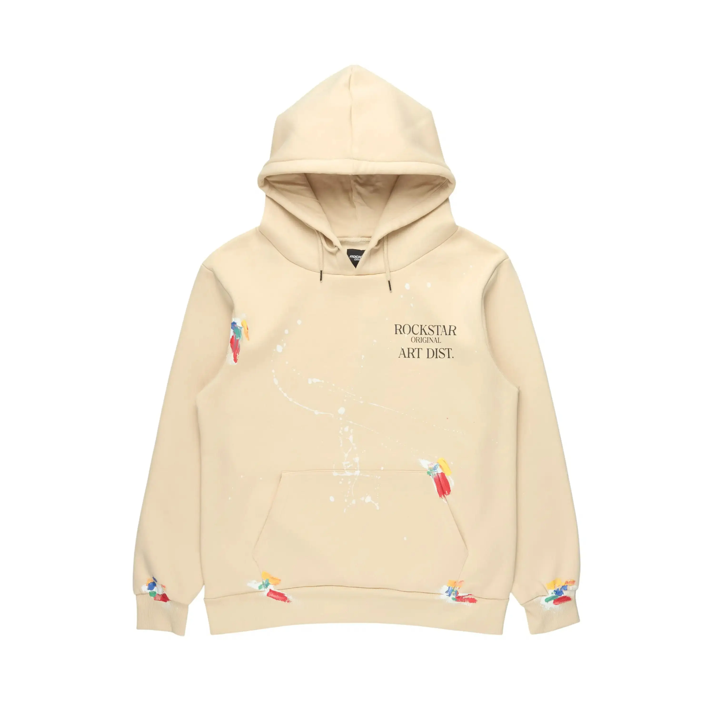 Rockstar Art Dist. Beige Graphic Relaxed Hoodie Rockstar Art Dist. Beige Graphic Relaxed Hoodie