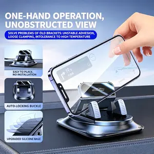 Universal 360° Rotation Car Phone Mount,Portable Anti-Slip Car Phone Holder Horizontal & Vertical Place,Strong Self-Adhesive Dashboard Cell Phones Holders Cars Accessories -Dashboard Phone Holder for All Smartphones