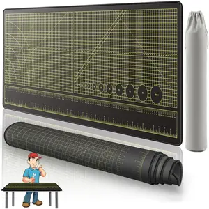Premium Portable Workbench Mat 43.31"x15.75" Inch - Non-Slip Dual Measuring Scales & Angle Guides - Durable Table Protector for Workshops, Crafts & DIY