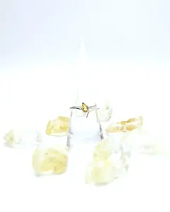 Natural Citrine Pear Sterling Silver Ring .925