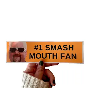 Number 1 Smash Mouth Fan - Plain Vinyl Sticker 8.5" x 2.5" - Waterproof & UV Resistant Bumper Sticker or Magnet | Weatherproof Vinyl